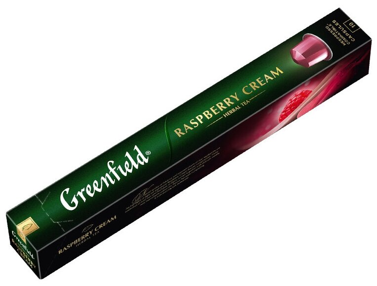 Чай в капсулах Greenfield Raspberry cream Herbal Tea, 10 капсул в уп, 1 упаковка - фотография № 1