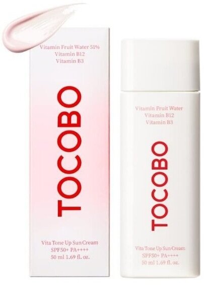 Tocobo Антиоксидантный солнцезащитный крем с комплексом витаминов для ровного тона кожи Vita Tone Up Sun Cream SPF50+, 50 мл.