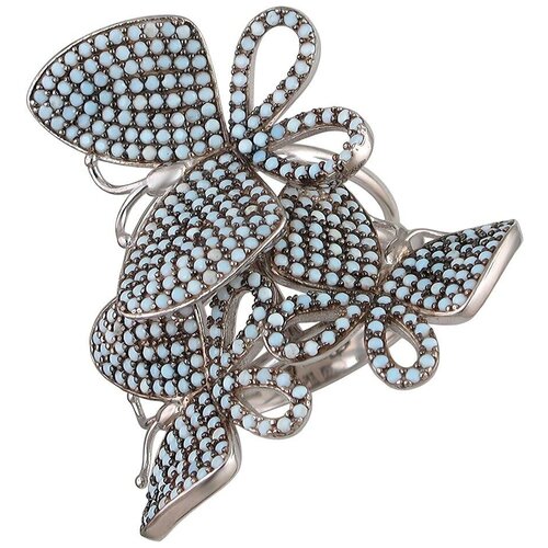 фото Эстет кольцо с фианитами из серебра 01к2510055чр-1, размер 17.5