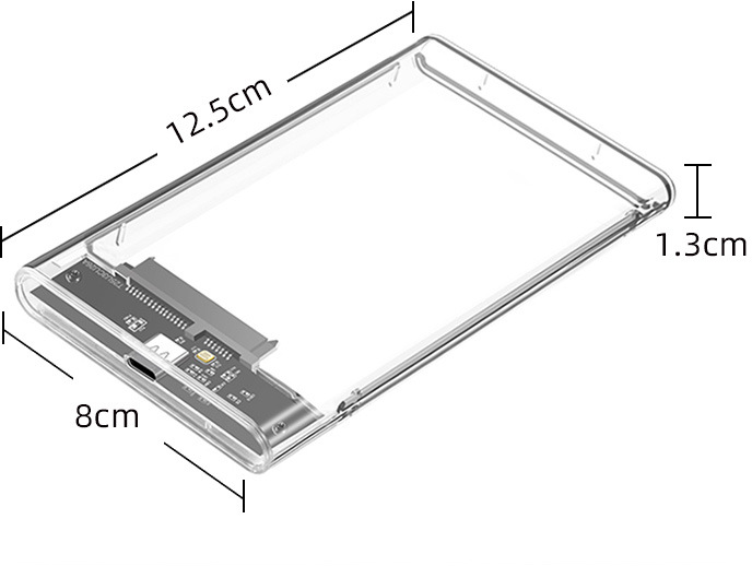 Внешний Бокс для Жесткого Диска и SSD 2.5" USB-C 3.1 Прозрачный