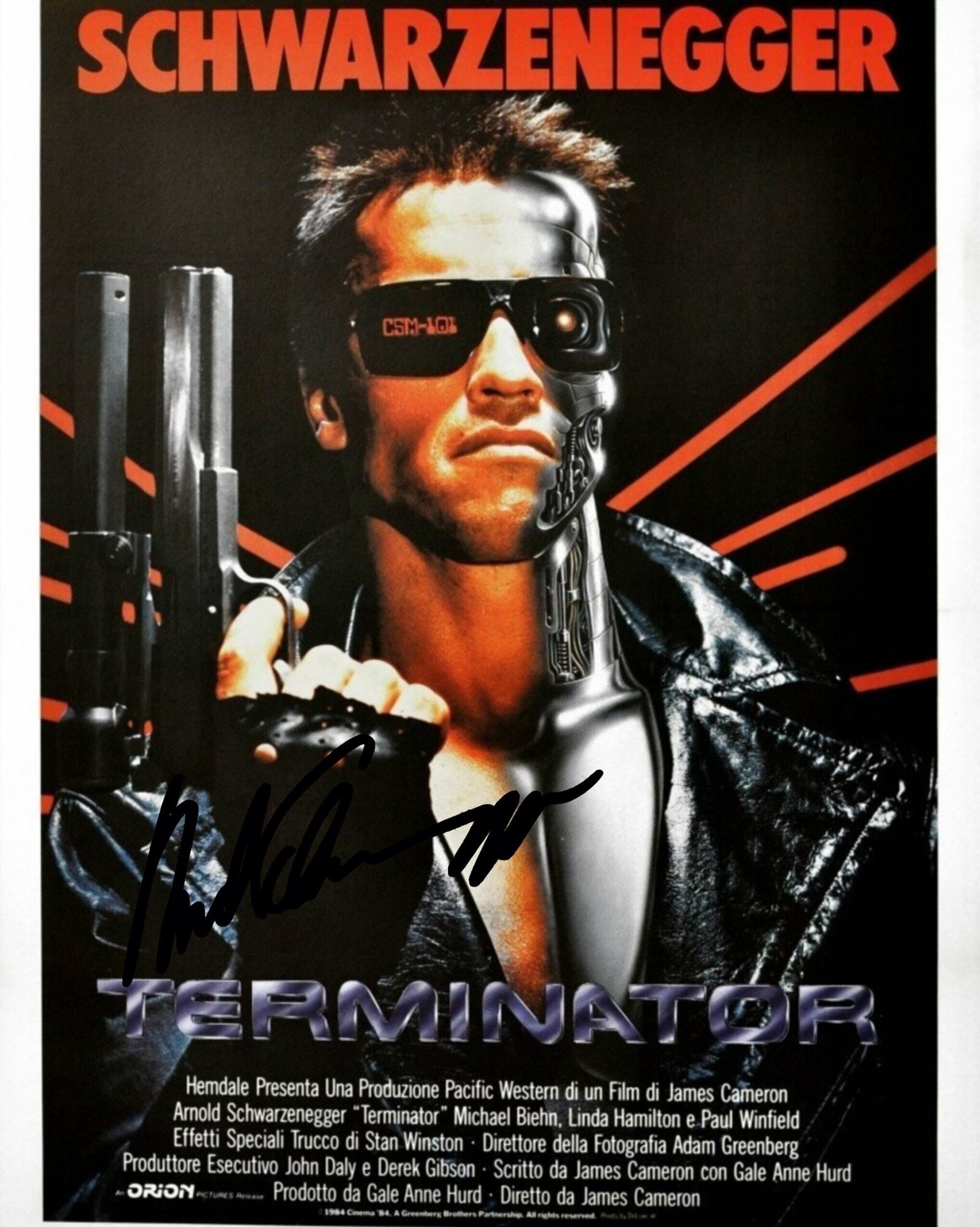 Автограф Арнольд Шварценеггер. Терминатор - Автограф Arnold Schwarzenegger Terminator - Фото с автографом, Подписанная фотография, Автограф знаменитости, Подарок, Автограмма, Размер 20х25 см