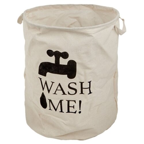 фото Корзина для белья в ванную с надписью "wash me!", 40х50 см kilux