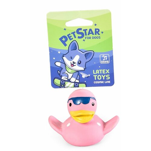 PET STAR игрушка для собак Уточка латекс, 9x8x7 см, розовый