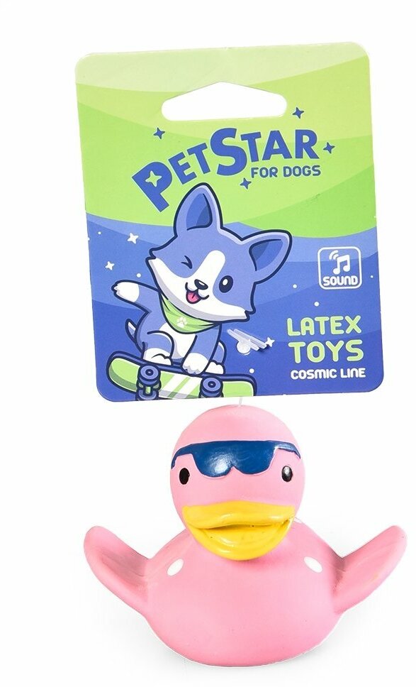 PET STAR игрушка для собак Уточка латекс, 9x8x7 см, розовый