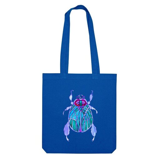 Сумка шоппер Us Basic, синий сумка бирюзовый скарабей насекомое бежевый