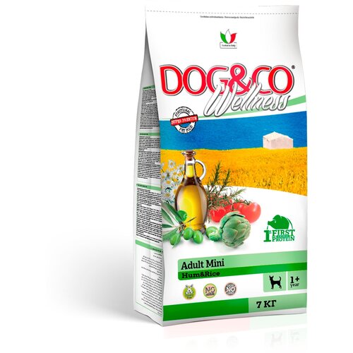 Wellness Dog&Co Adult Mini корм для взрослых собак малых пород Ветчина и рис, 7 кг.