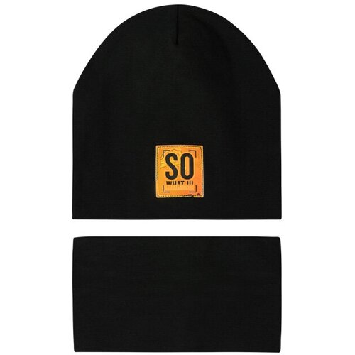 фото Шапка dan&dani, демисезон/зима, размер 52, черный