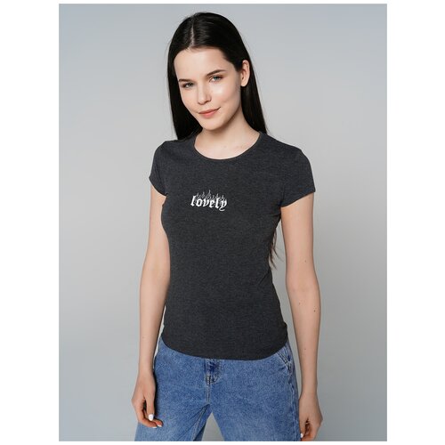 фото Футболка с кор.рукавом твое 76867 размер xs, темно-серый меланж, women