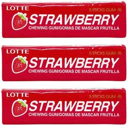 Жвачка Lotte Strawberry клубника (пластинки) (3 шт. по 12,5 гр.)