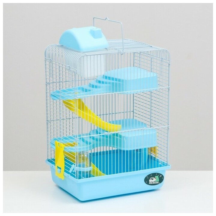 Клетка для мелких грызунов "Пижон", с наполнением, 27 х 21 х 45 см, голубая 7861069