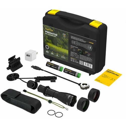 фото Фонарь светодиодный тактический armytek predator pro extended set (набор), холодный свет, аккумулято