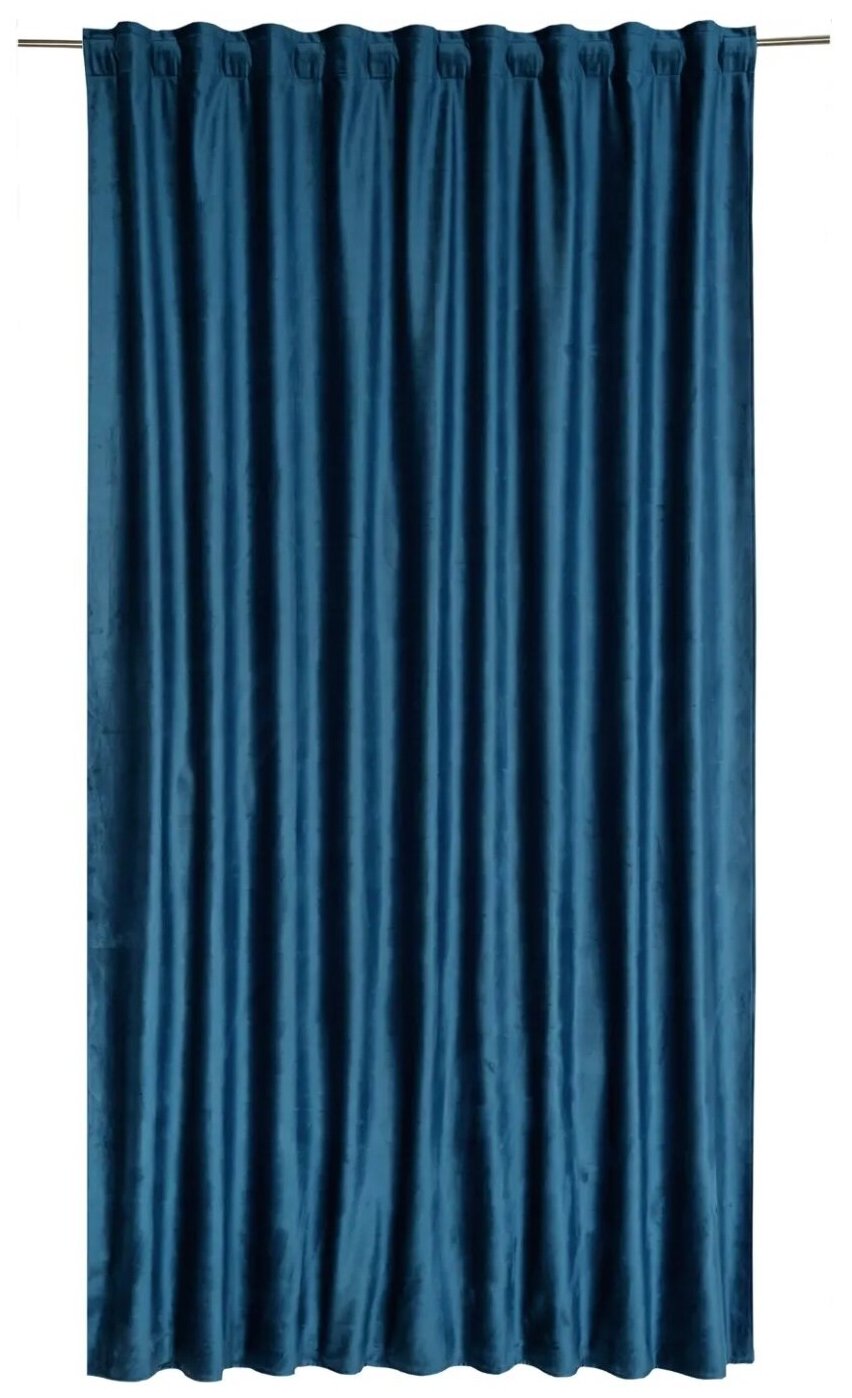 Штора на ленте со скрытыми петлями блэкаут Inspire Annalise 200x280 см цвет бирюзовый Ibiza 1
