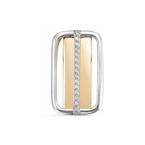 фото Подвеска del'ta, комбинированное золото, 585 проба, фианит