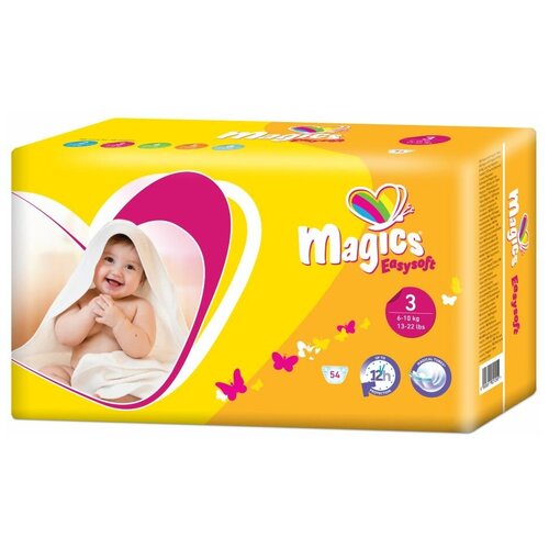 Magics Easysoft Подгузники детские Midi (4-9 кг), 54 шт