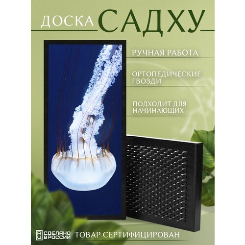 фото Доска садху с гвоздями для йоги с уф печатью море океан рыбы медуза - 3118 шаг 10мм artwood