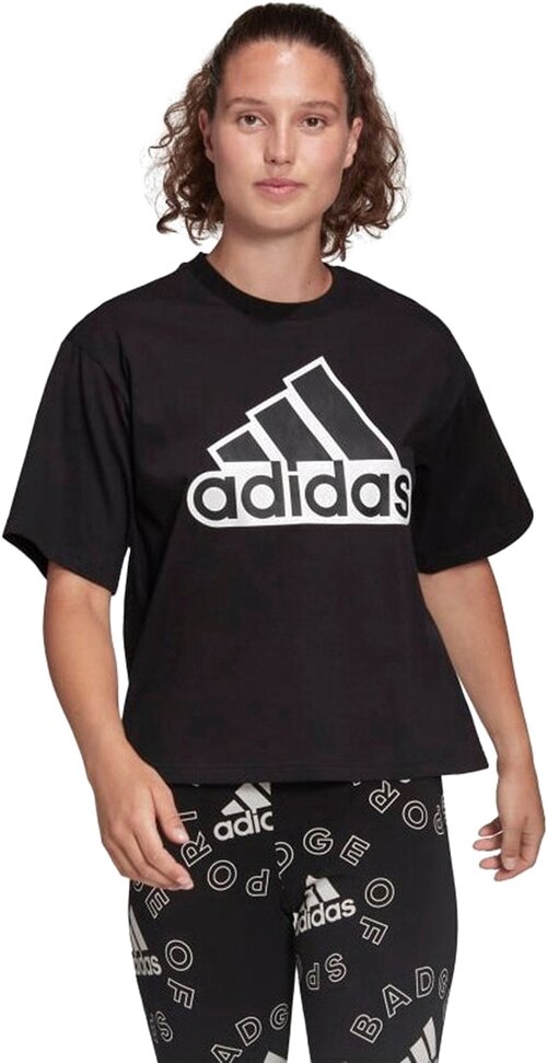 Футболка adidas Essentials Logo Boxy Tee, размер XS INT, черный