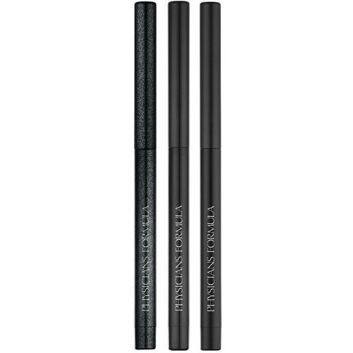 PHYSICIANS FORMULA Карандаши для век водостойкие Gel Eyeliner из набора Trio, тон: черный матовый, сатиновый, мерцающий 3х0.37г