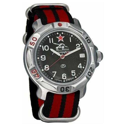 Наручные часы Восток Командирские, красный наручные часы восток командирские механические командирские 816744 black red красный