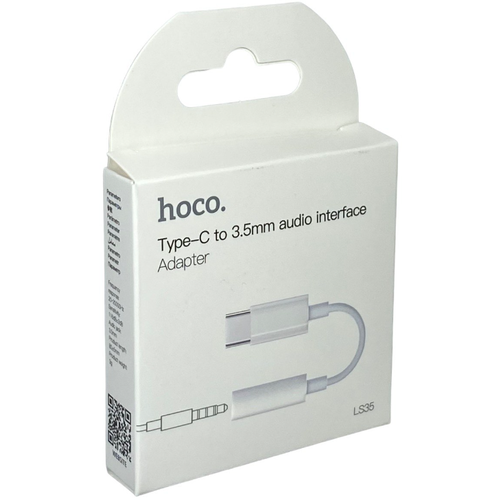 Переходник / адаптер Носо LSЗ5, USB Туре-С (M) - mini jack 3.5mm (F), белый переходник hoco ls30 type c на audio кабель белый