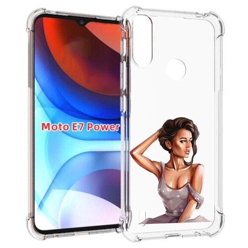 Чехол MyPads Девушка-с-прической женский для Motorola Moto E7 Power задняя-панель-накладка-бампер