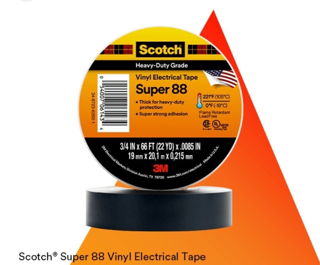 3М Scotch Super 88 Изолента высшего Класса 19 мм х 20 м х 0.22 мм