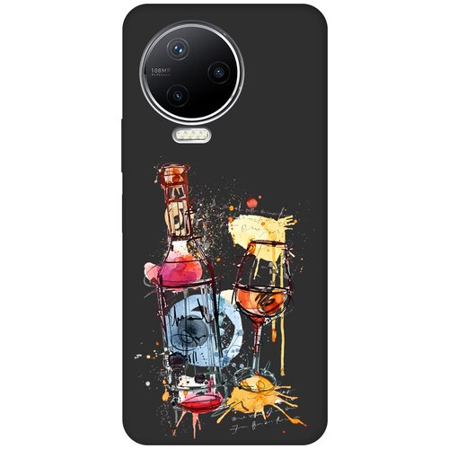 Матовый Soft Touch силиконовый чехол на Infinix Note 12 Pro, Инфиникс Нот 12 Про с 3D принтом Aquarelle Wine черный матовый soft touch силиконовый чехол на infinix note 12 pro инфиникс нот 12 про с 3d принтом aquarelle wine черный