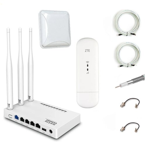 Комплект мобильного 3G/4G (LTE) интернета NET-REX005 для дачи и офиса c антенной 15 dBi под любого оператора.