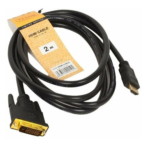 Кабель HDMI to DVI-D (19M -25M) 2м, TV-COM LCG135E-2M / кабель tv com hdmi to dvi d 19m 25m 3м lcg135e 3m