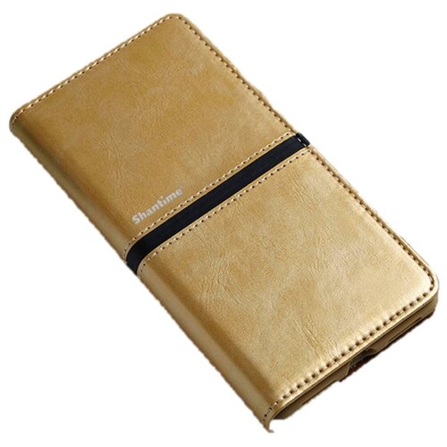 фото Чехол-книжка mypads для huawei p smart 5.65 (fig-lx1 /al00) / huawei enjoy 7s водоотталкивающий с мульти-подставкой на жесткой металлической основе золотой