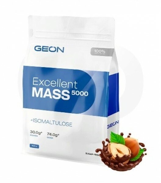 Excellent MASS 5000 Gainer 2720 gr, 45 порции(й), лесной орех шоколад