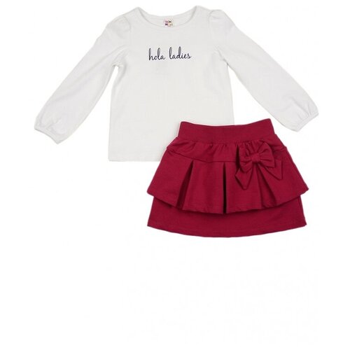Комплект одежды для девочек Mini Maxi, модель 0899/0900, цвет белый/красный, размер 98