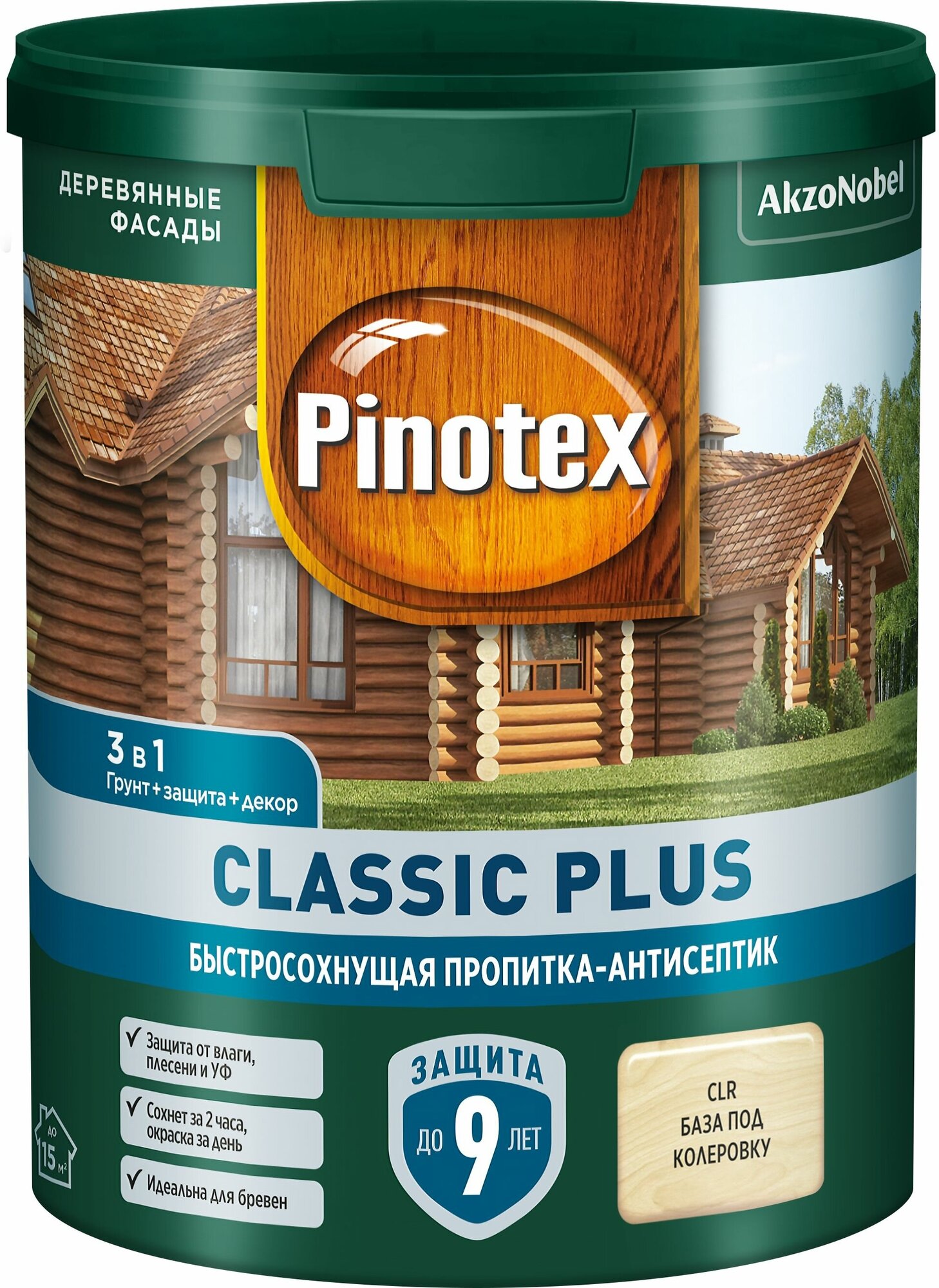 Пропитка Pinotex Classic Plus полуматовая тик 0.9 л - фото №7