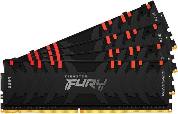 Оперативная память для компьютера 32Gb (4x8Gb) PC4-28800 3600MHz DDR4 DIMM CL16 Kingston Fury Renegade RGB KF436C16RBAK4/32