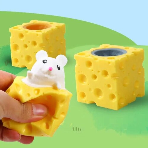 игрушка антисресс мышка в сыре жмяка Игрушка антистресс мышка в сыре