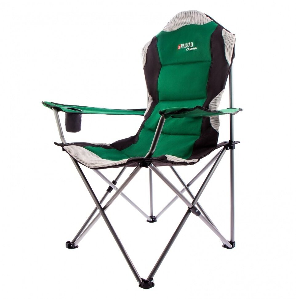 Кресло складное с подлокотниками и подстаканником, 60 х 60 х 110/92 см, Camping Palisad