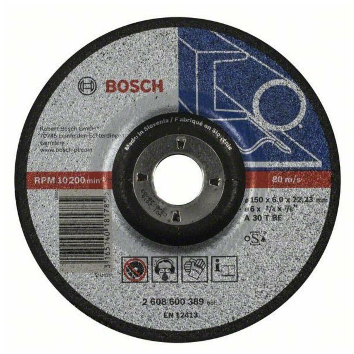 Обдирочный круг Bosch 10 шт, диаметр 150 мм, выпуклый, Expert for Metal, 2.608.600.389