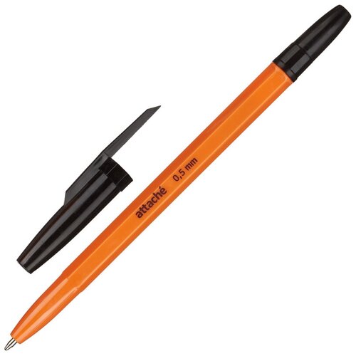 Ручка шариковая Attache Economy оранж. корп. черный стерж