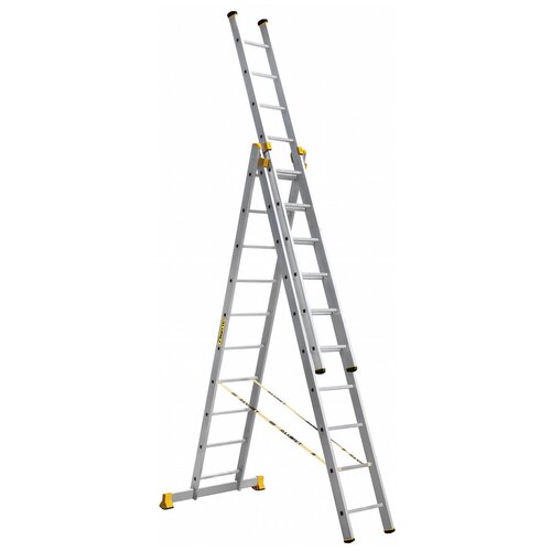 Лестница ALUMET P3 9310, 30 ст. трехсекционная алюминиевая лестница ladderbel ls307