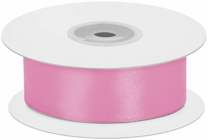 Лента атласная упаковочная декоративная Riota розовый, 0,7 см*22,85 м, 1 шт.