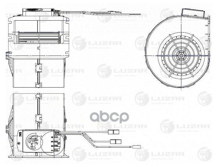 Электровентилятор отопителя для автомобилей ГАЗель-Бизнес (06.2016-) (с кожухом и встроенным резистором) LUZAR - фото №13