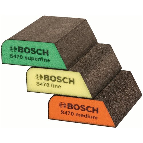 Набор BOSCH 2.608.621.252 губок 69x97x26мм, M/F/SF,B.f. профильная Для металла, пластика, покрытий и комбинированных материалов