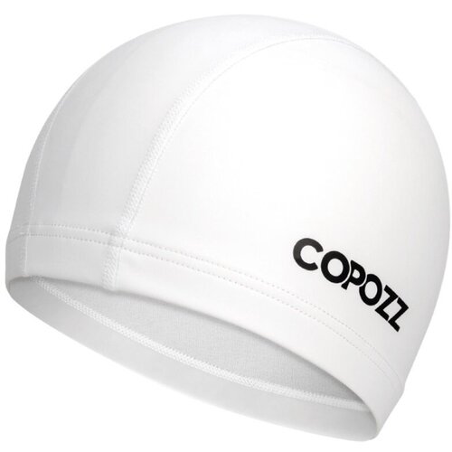 Шапочка для плавания взрослая (полиуретан) COPOZZ YM-3921 белый/шапочка для бассейна, плавательная шапочка, шапочка для плавания в бассейне