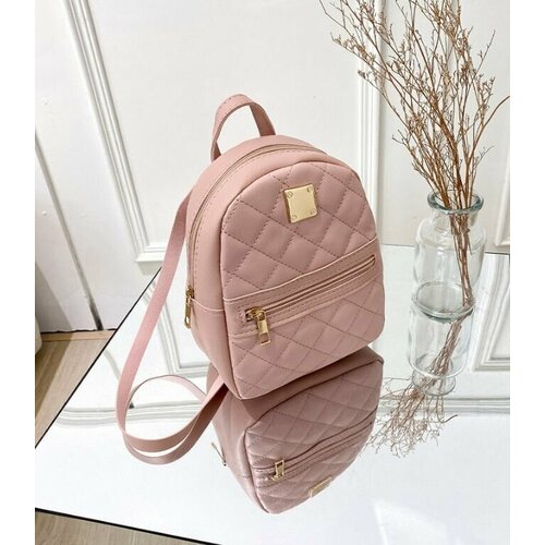 фото Рюкзак мессенджер , фактура стеганая, розовый bottoncini