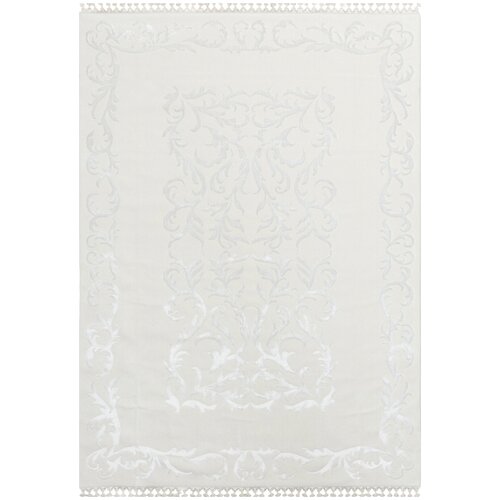 Ковер на пол 2 на 3 м в спальню, гостиную, белый Lalezar 1018-optical