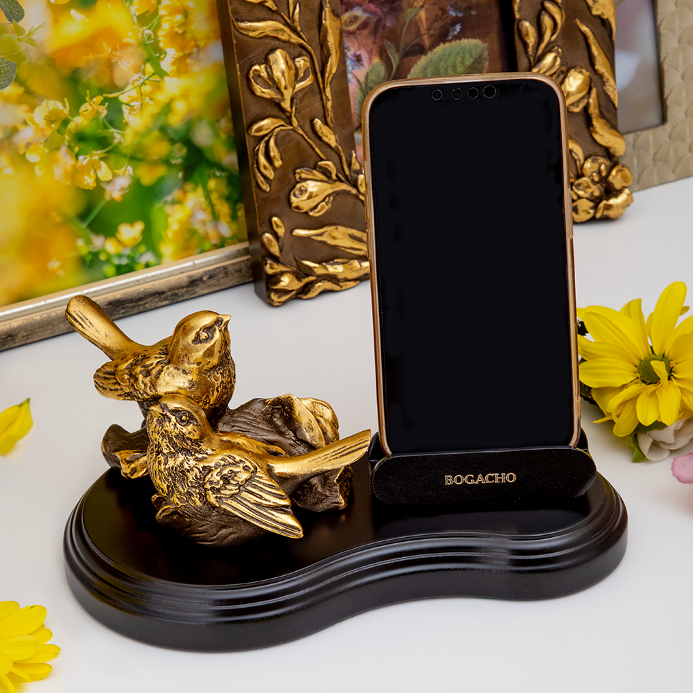 Подставка для телефона Bogacho Терра Митресс держатель на стол бронзового цвета