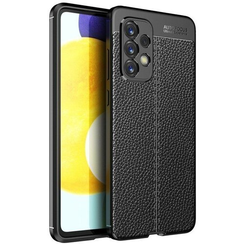 Накладка силиконовая для Samsung Galaxy A73 5G A736 под кожу чёрная накладка силиконовая silicone cover для samsung galaxy a73 5g a736 синяя