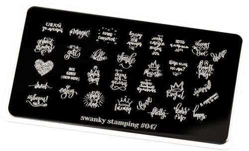 Swanky Stamping пластина 047 12 х 6 см серебристый