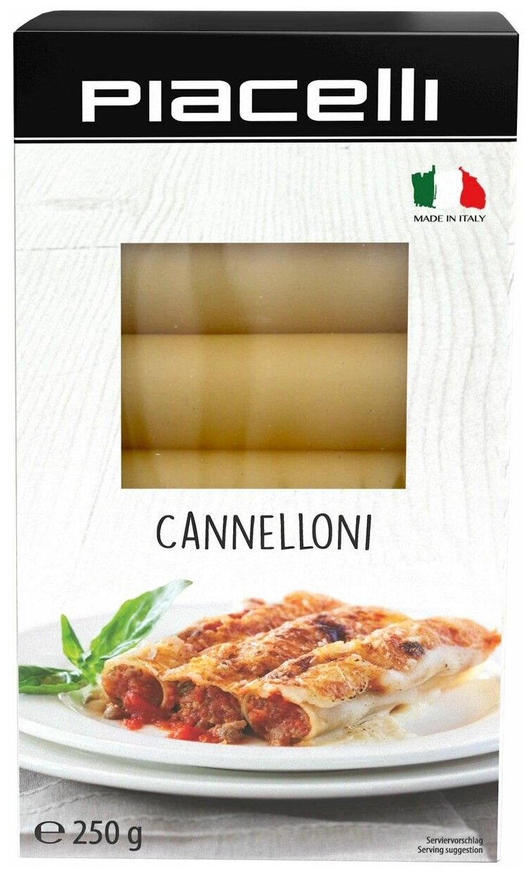 Макаронные изделия Piacelli Cannelloni, трубочки Каннеллони из твёрдых сортов пшеницы, 2 шт по 250 гр - фотография № 3