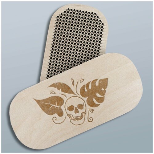фото Доска с гвоздями садху для йоги овал череп листья сердечки - 1682 светлая goodwood