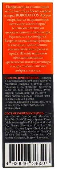 Borodatos / Бородатос Масло для бороды и усов парфюмированное, для смягчения и придания формы, 25 мл